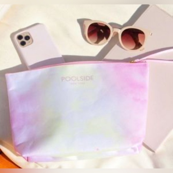 New *POOLSIDE NEW YORK* Wet/Dry Water Resistant Zip Pouch 11.5  x 7in 3 Pocket - Picture 2 of 4